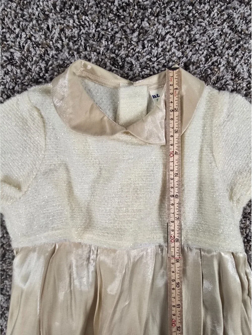 Vintage 1990s BT Kids Baby Girls Sz 6M Formal Dress Beige Champagne Satin